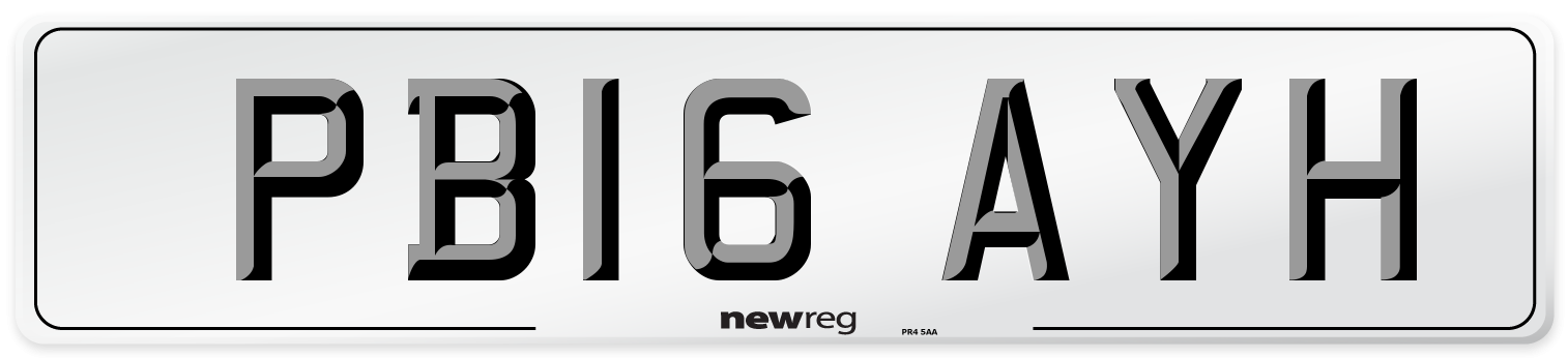 PB16 AYH Number Plate from New Reg